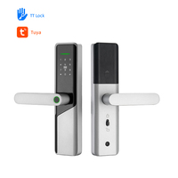Poignée de porte intelligente biométrique, serrure numérique sans clé, application Wifi, serrure de porte intelligente sans Tuya Ttlock, empreinte digitale