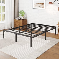Cadre de lit double noir pour enfants, lit plateforme de luxe taille king