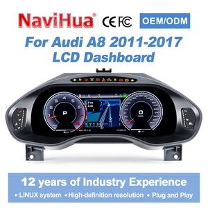 หน้าจอแสดงผลดิจิตอล Navihua LCD Cluster ระบบ Linux พร้อม Carplay เกจวัดความเร็วอัตโนมัติสำหรับ Audi A8 ปี 2011-2017 - Product Image 3