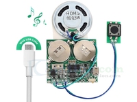 Module d'enregistrement sonore avec bouton de lecture vocale, prise en charge du microphone, enregistrement PC/téléphone, carte de vœux DIY, MP3/WAV, durée 60s