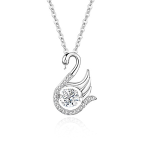 Collier pendentif en forme de <span class=keywords><strong>cygne</strong></span> en argent sterling 925 avec moissanite VVS délicate, SPJ en stock, bijoux en moissanite 1 carat - Product Image 6