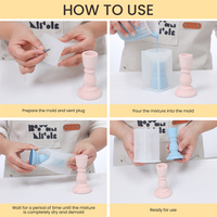 Moule en béton flexible antiadhésif pour bougeoir conique Boowan Nicole, décoration DIY pour la maison
