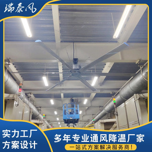 พัดลมเพดานอุตสาหกรรม 800W มอเตอร์ดีซี 3 ระดับความเร็ว ดีไซน์ขนาดใหญ่ โครงสร้างโลหะ สำหรับโรงงานและเวิร์กช็อป - Product Image 3