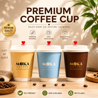 Großhandel 8Oz 12Oz 16Oz Einweg-Kaffeebecher Personalisierte Papier-Kaffeebecher Doppelwandig Mit Deckeln für Heiße Getränke