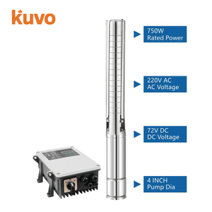 ปั๊มน้ำพลังงานแสงอาทิตย์ KUVO ประสิทธิภาพสูง ระยะส่งน้ำ 100 เมตร 750 วัตต์ ปั๊มจุ่มใต้น้ำแบบโซลาร์เซลล์สำหรับจ่ายน้ำ - Product Image 2