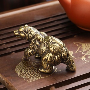 1pc Brass Big Bear Polar Bear Tabletop Ornament Brass Imposing Brown Bear Pet for Tea Antique <strong>Copper</strong> <strong>Gift</strong> - Product Image 4