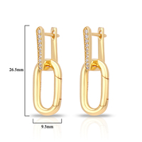 Pendientes Huggie de Plata de Ley 925 Mlluki, Chapados en Oro, con Diamantes, Hebillas Desabotonables, Cadena de Eslabones Convertible, Populares
