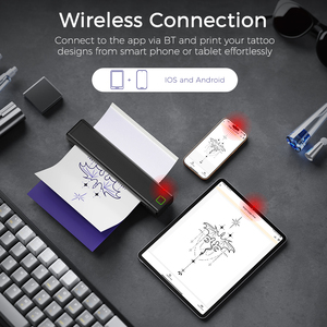 Newyes 2000mah 전화 노트북 A4 무선 임시 문신 스텐실 프린터 열 복사기 휴대용 문신 프린터 - Product Image 5