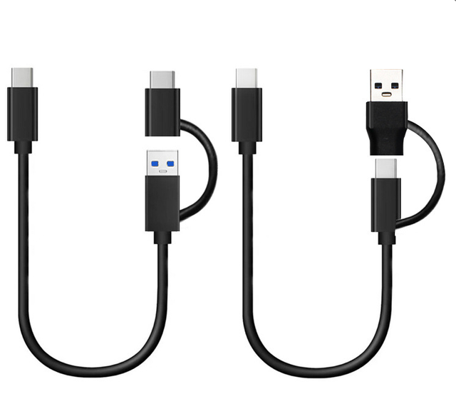 High Quality 2-in-1 Type USB2.0 OTG Adapter Cable Fast Charging Type-C and Micro 5pin for Cars Computers Made of Durable Alloy