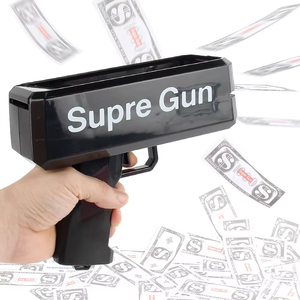 Pistolet lanceur d'argent, Pistolet jouet pour faire tomber l'argent, Pistolet lanceur de faux billets, Pistolet à effets de jet de billets pour films, jeux et fêtes - Product Image 1