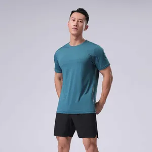 קיץ גברים חולצת ספורט שרוולים קצרים לוגו מותאם אישית טי טופ אימון ריצה חולצות מזדמנים לגברים חולצת כושר מהיר יבש
