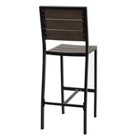 de comptoir de bistro en bois moderne en plastique marron meubles Table et chaises de bar hautes en aluminium pour l'extérieur