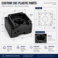 Pièces en plastique noir usinées avec précision par CNC, ABS, PEEK, POM, UHMWPE, acrylique, nylon, PVC, PTFE, PMMA