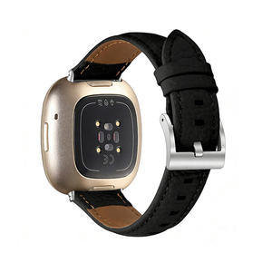 Bracelet en cuir véritable compatible avec Fitbit Sense/Fitbit Versa 3, bracelets unisexes, bracelets de remplacement, accessoires à sangle fine - Product Image 3