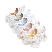 Bavoir bandana pour bébé Rouyun, style Instagram, six couches, pur coton, tissage uni, motif pétale, double face, printemps-automne
