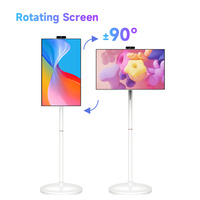 TV portabel 24/27/32 inci kualitas tinggi kamera Android pengendali jarak jauh Monitor layar sentuh dengan baterai pada roda