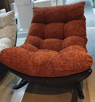 Fauteuil d'appoint moderne en tissu rembourré avec pieds en bois massif, pivotant et inclinable, pour salon, salle à manger, meubles de loisirs faits à la main pour la maison