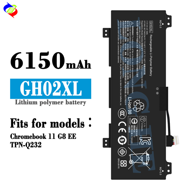 100% Brand New Rechargeable Battery GH02XL 7.7V 47.3Wh for Hp Chromebook 11 G8 EE TPN-Q232 Laptop Battery