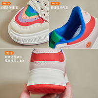 2025 printemps nouvelle mode femmes décontracté Ins étudiants Version coréenne petites chaussures blanches respirant à semelles épaisses éponge à lacets PU