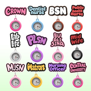 Nouvelle montre rétractable pour badge, en alliage, 40 mm, à quartz, pour infirmières et postes médicaux, avec plaque nominative personnalisable - Product Image 1