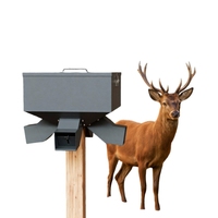 Mangeoire à cerfs portable noire personnalisée de 80 lb, mangeoire à animaux sauvages en métal robuste avec 4 distributeurs