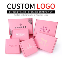 Boîtes d'Expédition Roses en Gros avec Logo Personnalisé pour Petites Entreprises, Boîtes Postales Ondulées en Carton pour Cadeaux