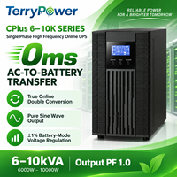 6KVA 10KVA 单相 192VDC 在线式 UPS 双转换 PF 1.0 LCD RS232 铅酸电池备用电源，适用于服务器和电信