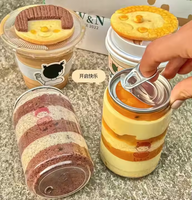 Bouteilles Plastique PET Transparentes 330 ml 350 ml à Prix Compétitif, avec Couvercles à Ouverture Complète, pour Jus, Sodas, Desserts et Gâteaux