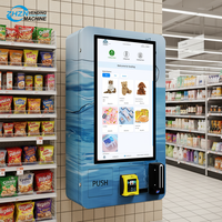 Máquina Expendedora Automática de Pared de 32 Pulgadas con Pantalla Táctil y Lector de Tarjetas con Verificación de Edad, Combo Expendedor de Cigarrillos con Pago con Tarjeta de Crédito