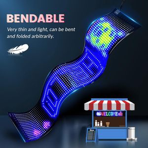 Insegne <span class=keywords><strong>LED</strong></span> Pubblicitarie Giganti Scorrevoli e Luminose, Flessibili USB 5V, Controllo Bluetooth tramite App, Display Testo Personalizzabile - Product Image 5