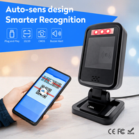 Lecteur de codes-barres omnidirectionnel USB filaire JR T560 Plug and Play pour plateforme de numérisation 2D de bureau, idéal pour le commerce de détail