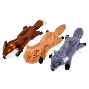 New design Interactive Squeaky Pet toys unstuffed Animal Fox Wolf Squirrel pet Dog Chew Toy as Training toy