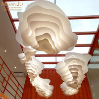 Luminaire suspendu LED moderne en forme de nuage créatif, garantie de 3 ans, lampe suspendue en acrylique blanc superposé pour salon