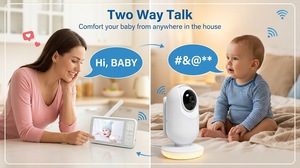 Moniteur bébé sans WiFi KT556L, écran IPS 5 pouces, caméra vidéo bébé sans fil HD 720P avec PTZ, batterie 5000 mAh, protection de la vie privée - Product Image 2