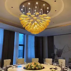 Küre Modern lüks parlaklık kapalı otel cam Led çelik yuvarlak daire altın kristal avize kolye ışık tavan lambası