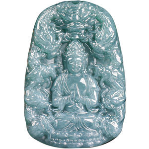 Colgante de Jadeíta Natural Azul Agua con Diseño de Guanyin, Joyería para Hombre y Mujer, Jade al por Mayor GY02 - Product Image 5