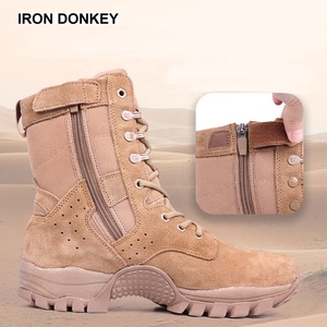 Bottes tactiques imperméables IRONDONKEY pour le camping, chaussures pour hommes avec fermeture éclair latérale, bottes hautes en cuir pour <span class=keywords><strong>la</strong></span> randonnée en désert en plein air - Product Image 5