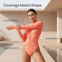 Combinaison de plongée une pièce pour femme à motif inspiré de l'océan, protection anti-UV, idéale pour le printemps