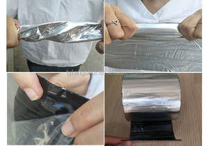 Bande de réparation de <span class=keywords><strong>toiture</strong></span> auto-adhésive en <span class=keywords><strong>bitume</strong></span> avec feuille d'aluminium renforcée pour couvercles de trappe et prévention des fuites de toit - Product Image 6