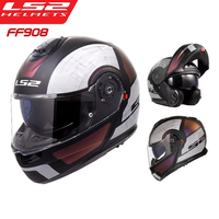 Casque de Moto Original LS2 à Double Visière, Casque Modulable Relevable LS2 FF908 STROBE II