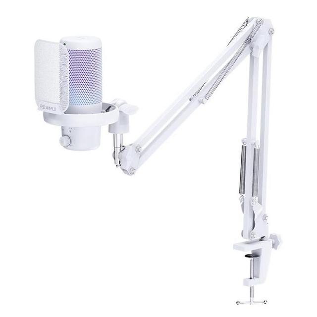 For Streaming Noise Cancellation Mute RGB Light Boom Arm Stand FEELWORLD VM1 USB Condenser Gaming Microphone