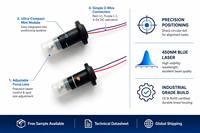 Module laser bleu miniature 450nm 5mW 10mW 30mW, pointeur compact à mise au point réglable, diode de positionnement, CE RoHS, garantie 6 mois