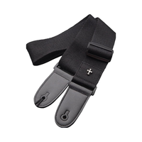 Sangle de guitare réglable en coton avec décorations métalliques croisées et extrémités en cuir PU, accessoire de ceinture d'épaule pour guitare folk, acoustique, électrique et basse, OEM