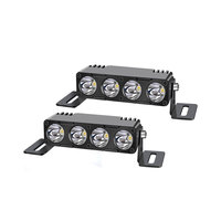 Barra de Luz LED Láser para Pavimentación de Carreteras, 4 LED, Doble Color Blanco y Amarillo, Luz Alta, Control Remoto, Estroboscópica, 12V-80V, Resistente al Agua, Foco Todoterreno