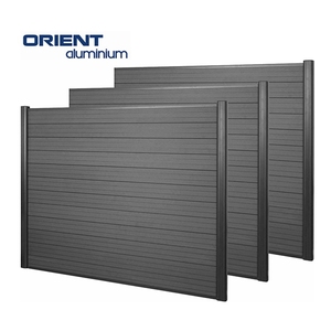 La barrière extérieure d'intimité de mur de WPC lambrisse le panneau composé en plastique en <span class=keywords><strong>bois</strong></span> noir <span class=keywords><strong>2m</strong></span> et les poteaux en aluminium - Product Image 4