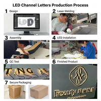 Letrero LED Acrílico con Retroiluminación 3D, Letrero LED Personalizado con Logotipo Comercial para Tienda, Letrero con Nombre de Tienda para Exteriores
