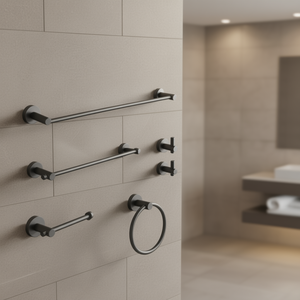 Moderno juego de toallero de pared de acero inoxidable de 50-60 cm con calefactor para uso en el baño del hogar - Product Image 2