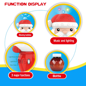 Machine à bulles électrique pour baguette magique de vacances avec lumière et musique Jouets à bulles du Père Noël pour Noël - Product Image 3