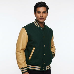 Veste universitaire décontractée personnalisée pour homme 2025, style streetwear, avec logo personnalisé sur le devant, à capuche, coupe-vent, matelassée, en toile de haute qualité - Product Image 1