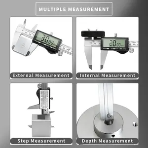 DITRON Caliper Vernier Digital logam, pengukuran tangan layar LCD besar baja tahan karat elektronik